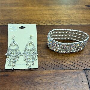 MIA Silver and Crystal Jewelry Set